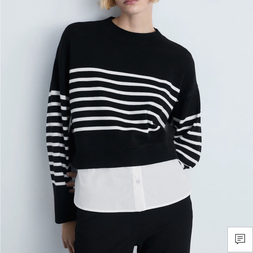 NWT Mango Combined Knitted Sweater